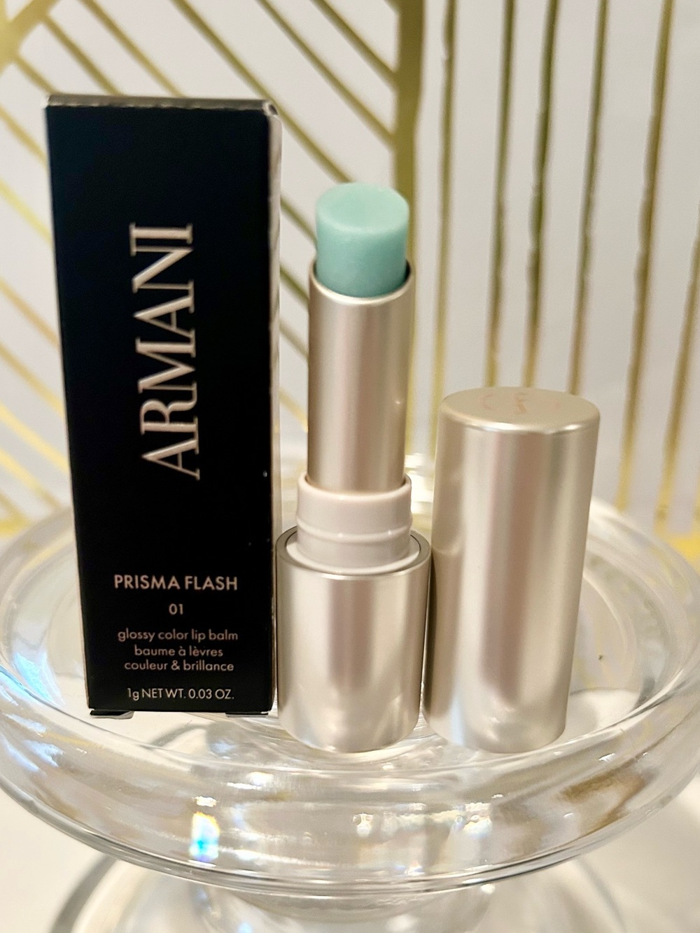 ✨ Armani Prisma Glass Glossy Lip Balm | 01 Rose Flash | Deluxe Mini NIB